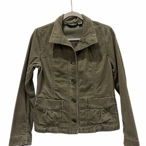 Eddie Bauer Bella Swan Corduroy Earthy Green Jacket Size Small Y2K Forest Grunge